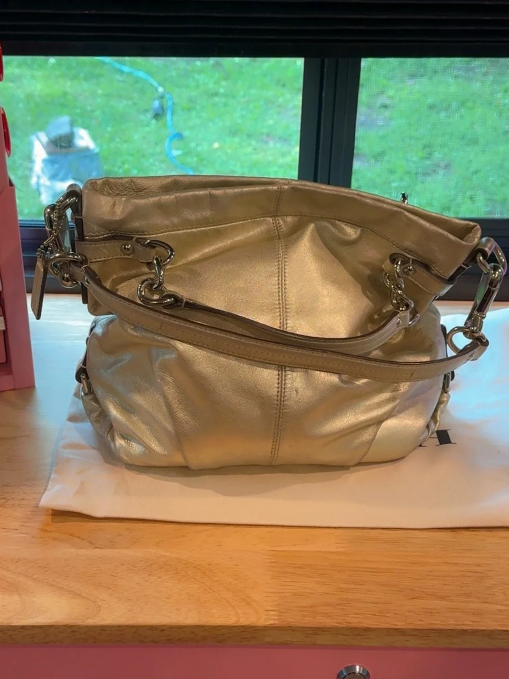 Coach Metallic Gold Coach Brook hobo bag in good condition